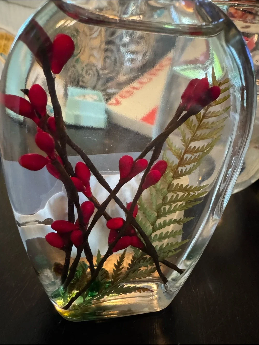 Forever candle Glass Bottle with Pink Floral Accent
